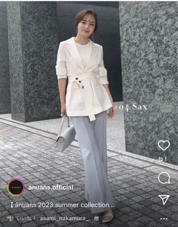 미사용 새상품 택 포함 anans 여성 팬츠 SAX 컬러 S 사이즈