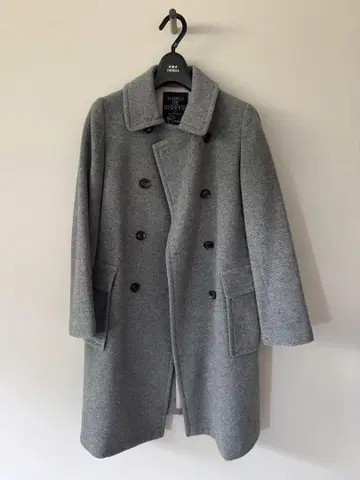 MAISON DE REEFUR 그레이 더블 브레스트 체스터 코트