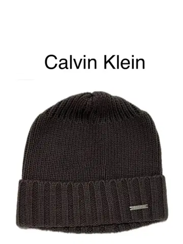 Calvin Klein 캘빈클라인 니트 모자 비니 브라운 코튼