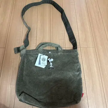 택 포함 새상품 루트 x 스누피 조이쿨 토트백 코듀로이