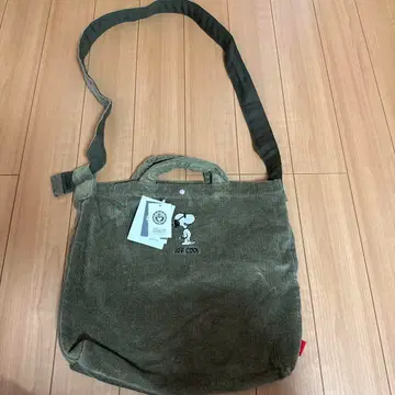 택 포함 새상품 루트 x 스누피 조이쿨 토트백 코듀로이