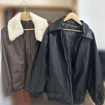 브라운 블랙 가죽 자켓 2세트