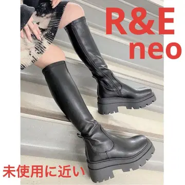 R&E NEO 트랙 밑창 스트레치 롱 부츠 ( 블랙 ) M