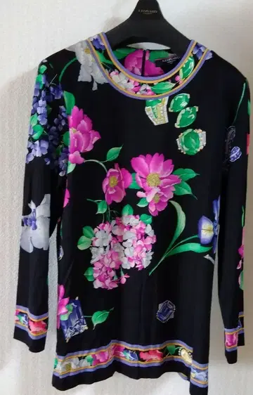 LEONARD 꽃무늬 보석 패턴 긴팔 튜닉