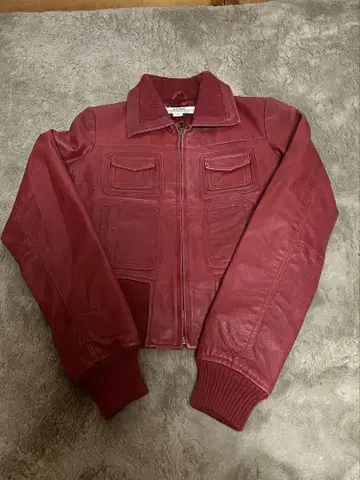 vintage leather jacket 빨간색