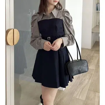 dazzlin 긴팔 레이어드 셔츠 미니 원피스 M 사이즈