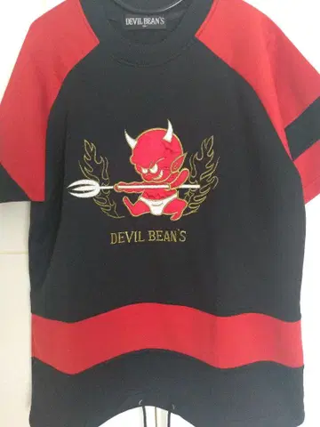 90s DEVILBEAN'S 데빌비 메쉬 게임 셔츠 자수