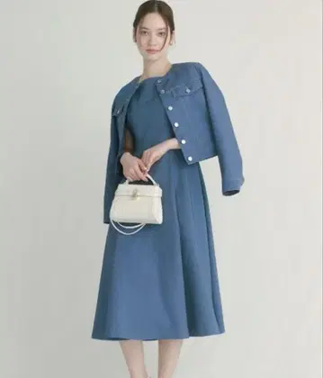 [ 새상품급 ] 셀포드 A라인 원피스 자켓 인디고 36