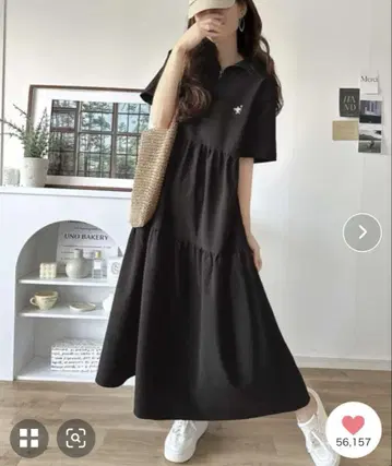 블랙 반팔 셔츠 원피스