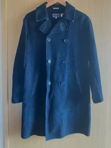 BLUEBLUE 인디고 코트 네이비 나염 자수 도복