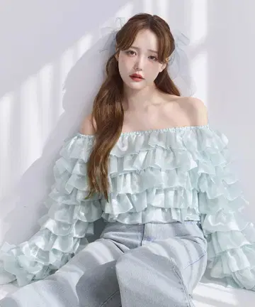 NICE CLAUP Dreamycollection 오간자 프릴 블라우스