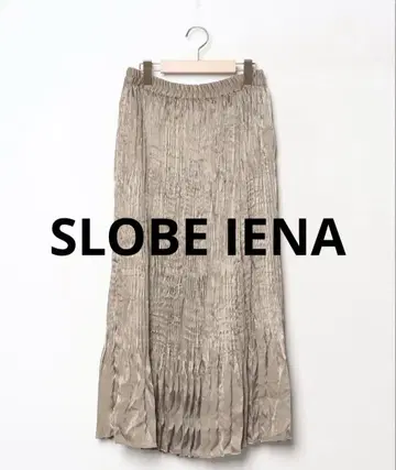 SLOBE IENA 빈티지 새틴 플리츠 롱 스커트