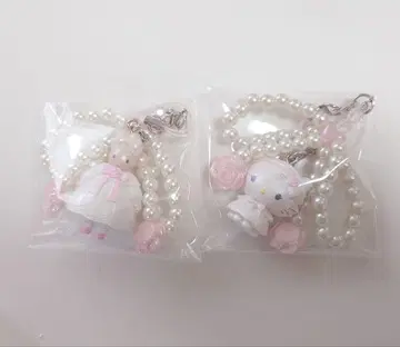 산리오 시크릿 스트랩 화이트 프릴 마론 크림 챠미 키티