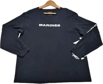 [ MARINES 미국 해병대 USMC 로고T셔츠 긴팔 USA제 L ]