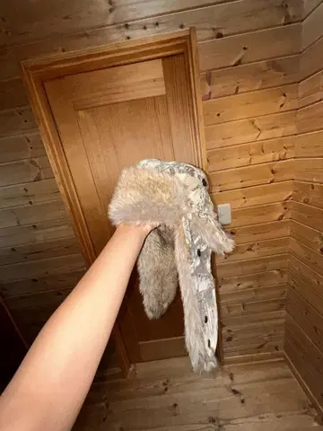 카모플라쥬 퍼 귀도리 모자