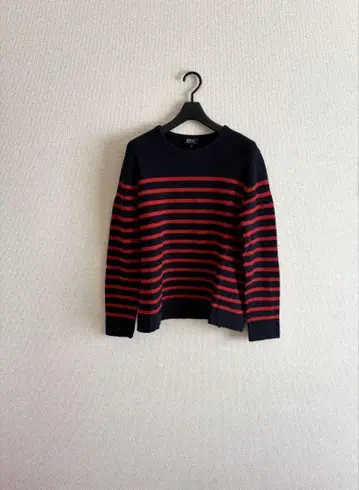 A.P.C. 보더 니트 네이비/레드 니트 S