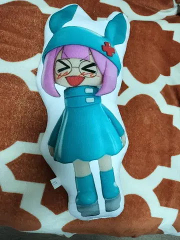 애니메이션 캐릭터 스카이블루 봉제 인형 약 60cm
