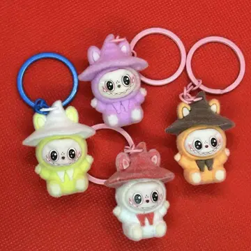 LABUBU 러브브풍 패턴 봉제 인형 스트랩 캐릭터 키링 각종