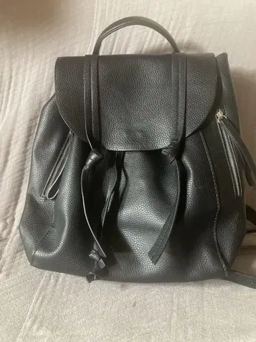 블랙 가죽 ZARA 백팩
