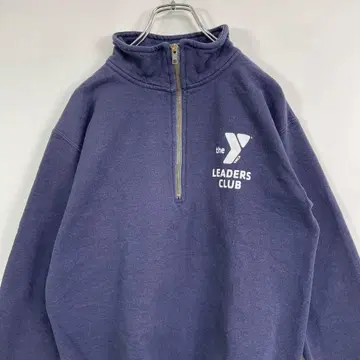 하프 지퍼 YMCA 기업 로고 맨투맨 구제 의류 퍼플 S 23sw1