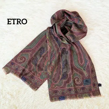 ETRO 에트로 대형 스톨 울 x 실크 페이즐리 무늬 a