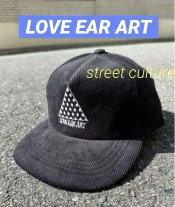 한정품 love ear art 코듀로이 캡 블랙 팬더 개인전 새상품