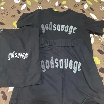 god savage 블랙 T셔츠 숏팬츠 세트