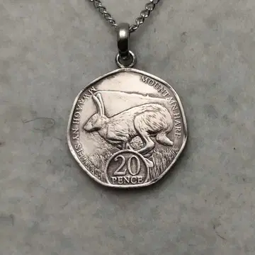 눈토끼 MOUNTAIN HARE 맨섬 코인 목걸이