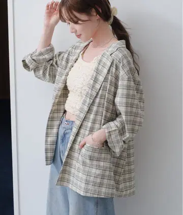 오버사이즈 체크 셔츠