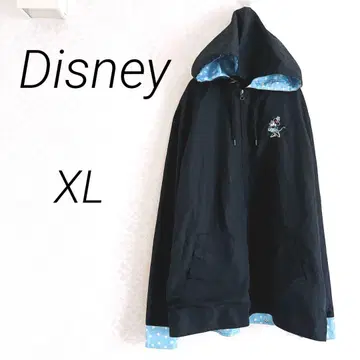 Disney Parks 디즈니 후드 부착 점퍼 XL 블랙/파랑 도트