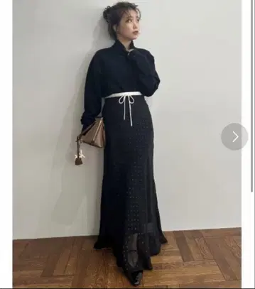 [usagi 온라인 ZOZO 한정판] 더블 허리 수트 내로우 스커트