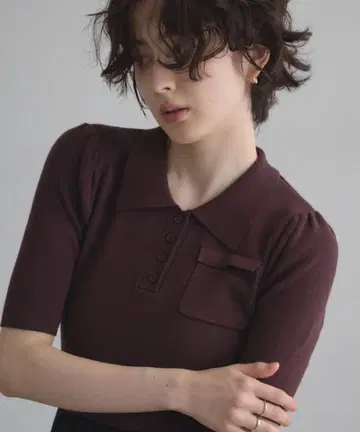 nostalgia 니트 폴로 도킹 원피스