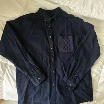 BEAMS 네이비 긴팔 셔츠 M