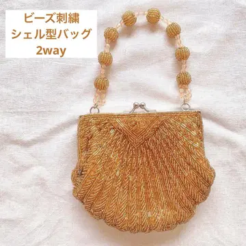 비즈 자수 쉘형 가방 파티 가방 2way