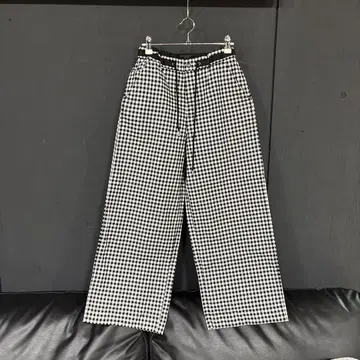 새상품, 미사용, 택 포함 체크 무늬 허리밴딩 와이드 팬츠