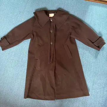 브라운 롱 코트 큰 카라 부착 ehka sopo