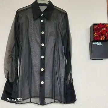 GIANFRANCO FERRE STUDIO 시어 블라우스 실크 오간자