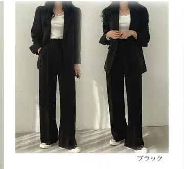 블랙 긴팔 자켓 롱 팬츠 셋업