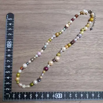 멀티 컬러 담수 펄 목걸이 약 46cm