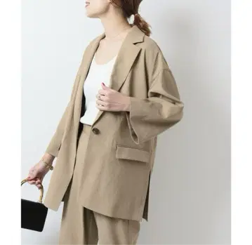 스픽 앤 스팬 라미 사이드 슬릿 오버 자켓 테일러드