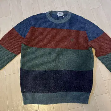 LACOSTE 리브 멀티 컬러 니트 M
