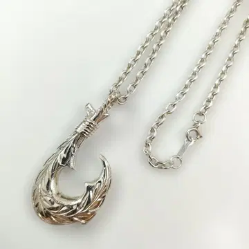 하와이안 주얼리 피쉬 후크 목걸이 실버 925 새상품급