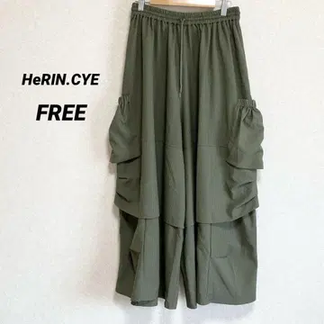 HeRIN.CYE 와이드 팬츠 카키 그린 계열 허리밴딩