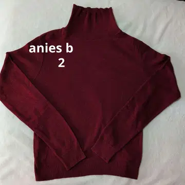 아니에스 비 버건디 터틀넥 니트 2 새상품급
