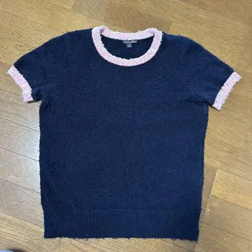 Brooks Brothers 반팔 니트 S 네이비/핑크