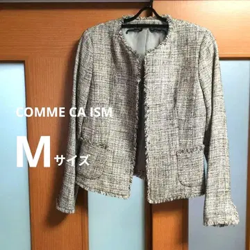 컴시즘 노카라 트위드 자켓 그레이 M 사이즈