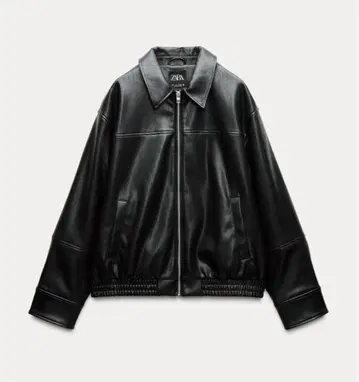 ZARA 인조 가죽 봄버 자켓