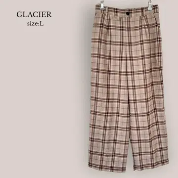 그라시아 GLACIER 스트레이트 와이드 팬츠 체크 하이웨스트 밴딩