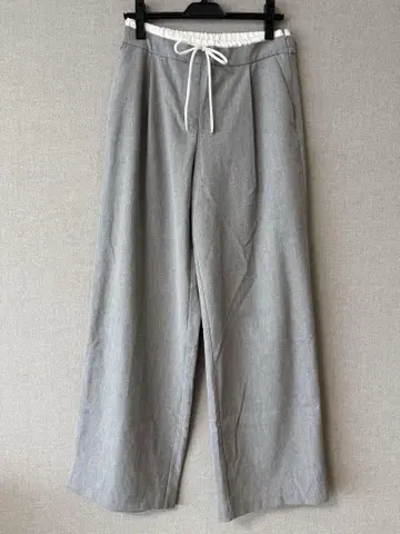 ZARA 와이드 레그 팬츠 더블 허리 밴딩 그레이