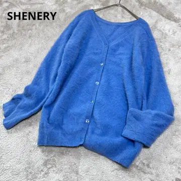 새상품급 시너리 폭스 캐시미어 3WAY 니트 가디건 퍼 샤기